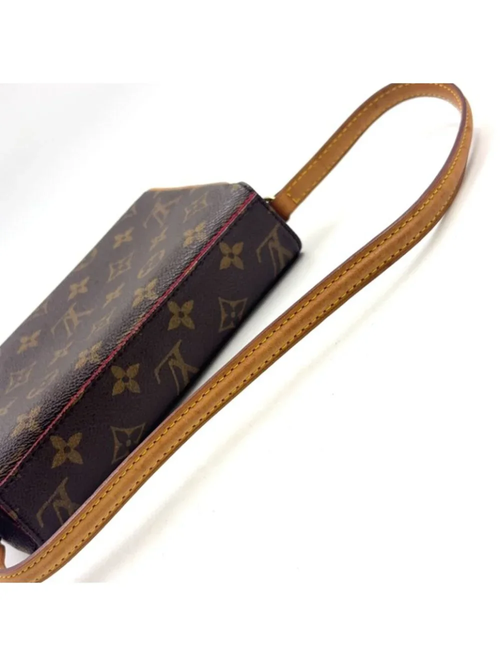 Louis Vuitton Recital Monogram Leather Brown Handbag Gold